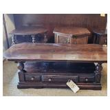 COFFEE TABLE AND 3 END TABLES