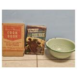 ENAMEL COLANDER /THE AMERICAN WOMENS COOKBOOK