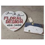 FROM THE HEART FLORAL DESIGN WOODEN SIGN DOUBLE