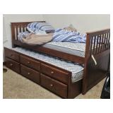 EXTRA CLEAN TWIN SIZE CAPTAINS STYLE TRUNDLE BED