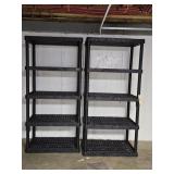 2 2 TIER PLASTIC SHELVING UNITS