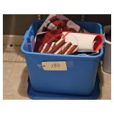 BLUE TOTE WITH  EASTER EGGS, GIFT BAGS AND