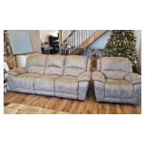 SUEDE TYPE RECLINER SOFA & RECLINER