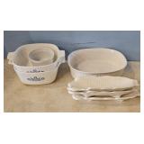 CORNING WARE CORN FLOWER BLUE & 2 OTHER DISHES
