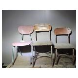 3-CHILDS OLD SCHOOL DESK CHAIRS