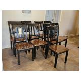 9-WOODEN PAINTED CHAIRS-A COUPLE HAS SOME