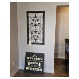 METAL WALL ART & MODERN WELCOME SIGN