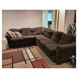BROWN SECTIONAL SOFA-IN BASEMENT BRING HELP