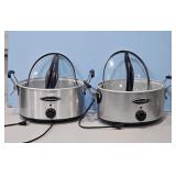 2 HAMILTON BEACH CROCK POTS W/SNAP ON LID-NO LINER