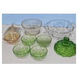 MOON & STARS GREEN COMPOTE LID/GREEN DEPRESSION