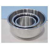 NEST OF 3 STAINLESS STEEL MIXING BOWLS-3 1/2 QT/