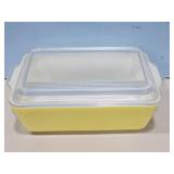PYREX YELLOW 503 REFRIGERATOR DISH W/LID