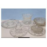 COVERED CANDY DISH/DIVIDED GLASS RELISH TRAY