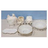 1 QT GRAVY HEN ON NEST SOUP TUREEN/MILK GLASS/ELEC