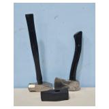 SMALL AX, SMALL SLEDGE HAMMER, & HAMMER HEAD