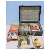 GREEN CASE FULL OF 1960"S THE WORK BASKET MAGAZINE