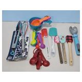 NEW WIRE WISK/TONGS, RUBBER SCRAPERSA/MEASURING