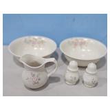 PFALTZGRAFF BOWLS, SALT/PEPPER, CREAMER