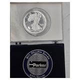 PARKER 100/SHARE COIN & 2000 SILVER EAGLE-PARKER