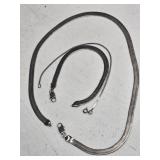 STERLING HERRINGBONE TYPE NECKLACE & BRACLET