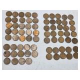 APPROX 74 MIXED DATES OF WHEAT PENNIES