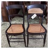 2 cane bottom chairs