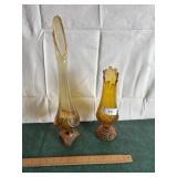 Viking glass and amber starburst glass