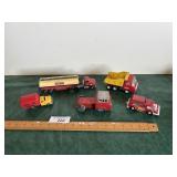 Texaco gas fueler, Tonka truck and 2 tin toys