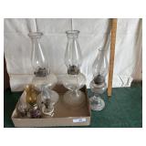 3 pedestal lamps and 3 minis
