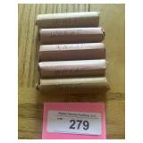 5 rolls wheat pennies