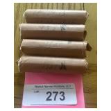4 rolls wheat pennies 1913,1936,1935,1937,1939