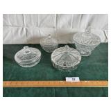 4 cut glass cupboard dishes