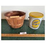 Fockes lard can & small apple basket