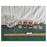 Water pitcher and 5 automobile glasses