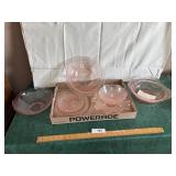 Pink depression glass