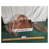 Pink depression glass