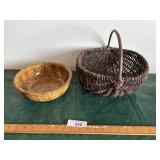 Buttocks basket & pottery bowl