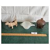 Cow creamer n 2 covered dishes