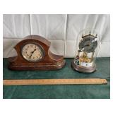 Rear wind up mantel clock and a Cundo mantel clock