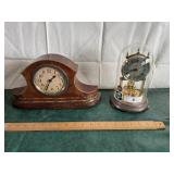 Rear wind up mantel clock and a Cundo mantel