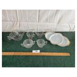 Orange juicer, Fosteria pattern creamer and sugar,