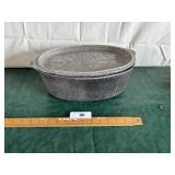 Hammered Aluminum roaster - appears to be a