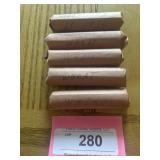 5 rolls wheat pennies 1934, 1945