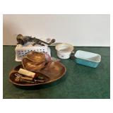 Meat Grinder, Pyrex Refrigerator Bowl, Nut Bowls