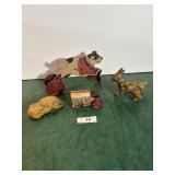 Liandstrom bunny, tin toy car, tin windup truck&