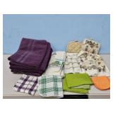 Assorted Kitchen Linens -Bath Towels, Potholders,