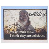 Duck Dynasty Metal Sign - 'I Love Animals' Quote