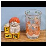 I Love You Figurine-Looney Tunes Cartoon Glass