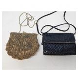 Whiting  Davis Black Mesh Purse & Beaded Shell Pur