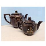 Vintage Brown Floral Tea Pot